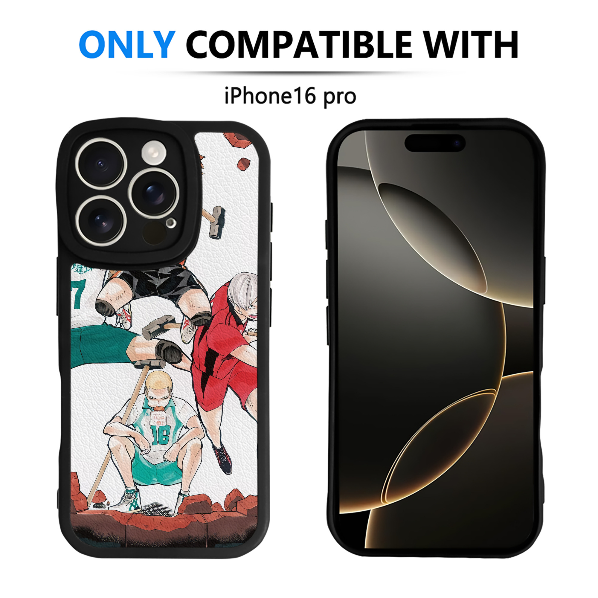 （画像用） ハイキュー!! Haikyu!! 【iPhone 16シリーズ対応】シリコンスマホケース（レザー調） 材質：シリコン